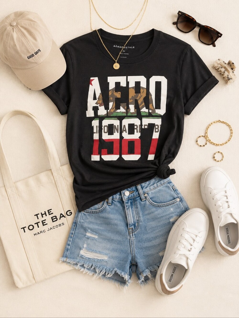 Aeropostale Black Graphic Long Sleeve Tee | Casual Y2K Streetwear Top